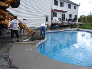 Concrete around Inground Pool