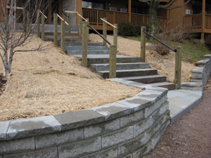 Cement Steps and Retaining Wall